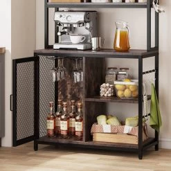 Tribesigns Bakers Rack Hutch, Kitchen Rack With Wine Cabinet And Glass Holder -High End Kitchen 05413ab503ef3203 8528 w800 h800 b0 p0