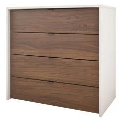 Nexera 4 Drawer Chest In White And Walnut