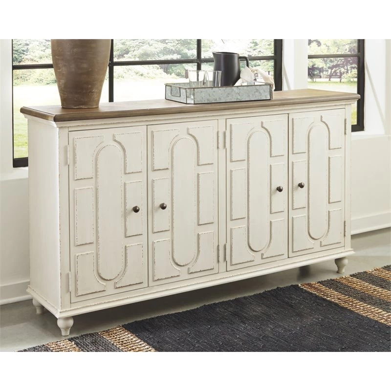 Signature Design By Ashley Roranville Accent Cabinet In Antique White 2 Signature Design By Ashley Roranville Accent Cabinet In Antique White - Image 2
