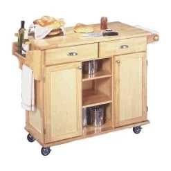 Homestyles General Line Wood Rolling Kitchen Cart In Brown
