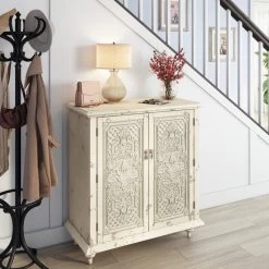 Accentrics Home Two Door Fleur De Lis Accent Chest With White DS-P017017A 7 Accentrics Home Two Door Fleur De Lis Accent Chest With White DS-P017017A -High End Kitchen 0ab1b00701df58ab 6835 w800 h800 b0 p0