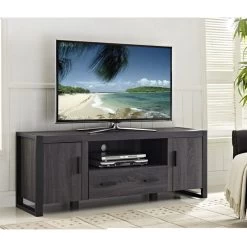 Walker Edison 60" Ash Gray Wood TV Stand Console, Charcoal -High End Kitchen 0ac14ce70b48d1fd 7741 w800 h800 b0 p0