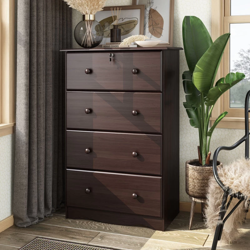 100% Solid Wood 4-Super Jumbo Drawer Chest, Java 2 100% Solid Wood 4-Super Jumbo Drawer Chest, Java - Image 2