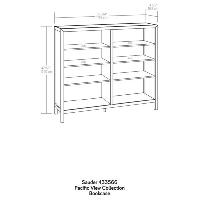 Sauder Pacific View Engineered Wood Bookcase In Prime Oak 2 Sauder Pacific View Engineered Wood Bookcase In Prime Oak - Image 2
