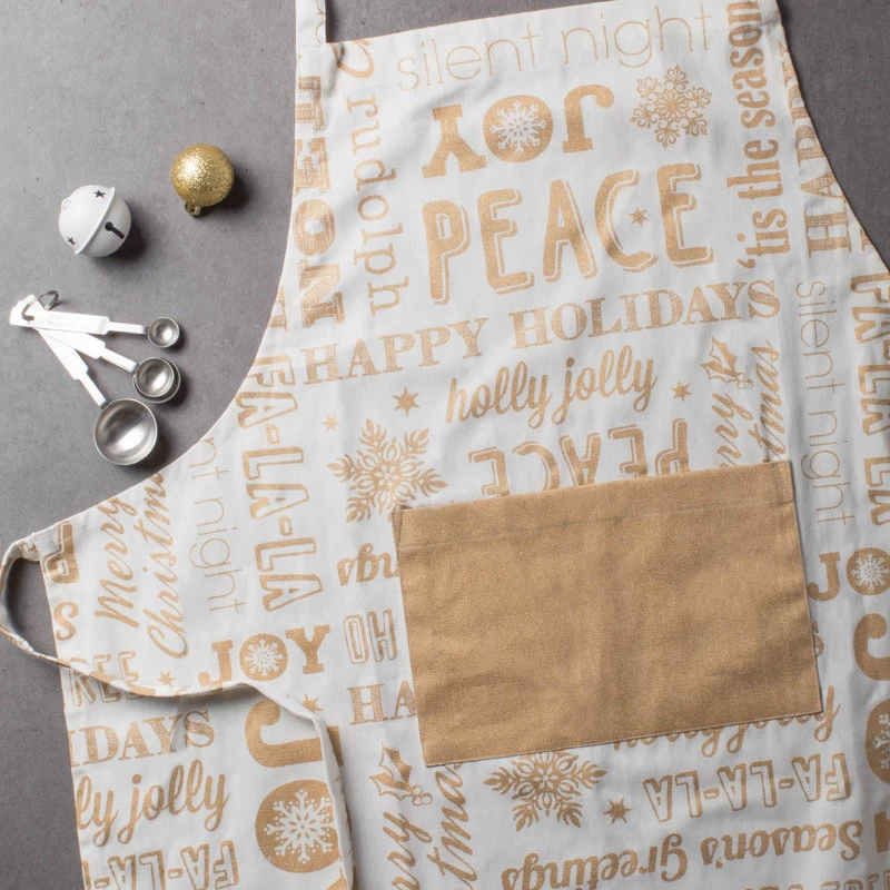 Gold Christmas Collage Chef Apron 2 Gold Christmas Collage Chef Apron - Image 2