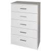 100% Solid Wood Metro 5-Drawer Chest, White