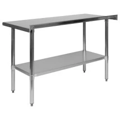 Work Table With 1.5" Backsplash And Adjustable Undershelf - 48"W X 24"D X 36"H -High End Kitchen 13e166a6002e46ec 5909 w800 h800 b1 p0