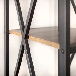 Walker Edison 61" Metal X Wood Bookshelf - Barnwood -High End Kitchen 1591f3850cd1eb06 3083 w800 h800 b0 p0