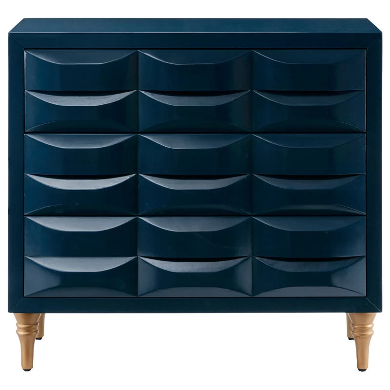 Madison Park Rubrix 3-Drawer Chest, Navy 4 Madison Park Rubrix 3-Drawer Chest, Navy - Image 4