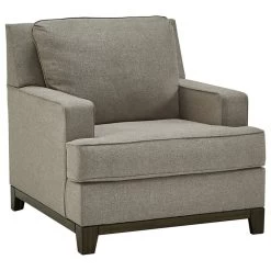 Comfortable Accent Chair, Oversized Design With Track Armrests, Grayish Brown