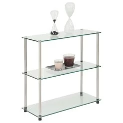 Convenience Concepts Designs2Go Classic Glass 3 Shelf Bookshelf R2-160