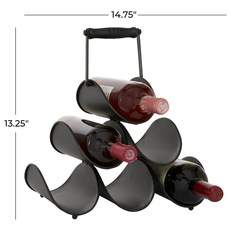 Industrial Black Metal Wine Rack 16406 5 Industrial Black Metal Wine Rack 16406 - Image 5