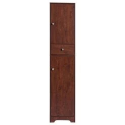 Bowery Hill Contemporary Wood 1-Drawer Pantry In Vintage Walnut