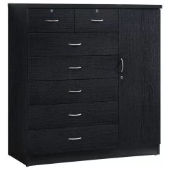 Hodedah 7 Drawer Chest In Black