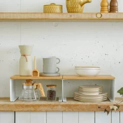 Stackable Countertop Shelf, Steel And Wood, Small, Holds 8.8 Lbs -High End Kitchen 21a180da025ad8c3 9583 w800 h800 b0 p0