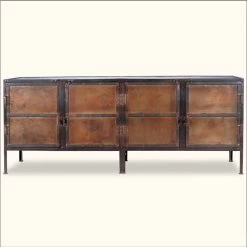 Industrial Black And Brown Iron 4 Door Large Sideboard Cabinet -High End Kitchen 23710ecf0c62fb78 0865 w800 h800 b0 p0