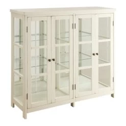 Bowery Hill 4 Door Curio Cabinet In White