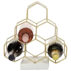 Modern Gold Marble Wine Rack 46734