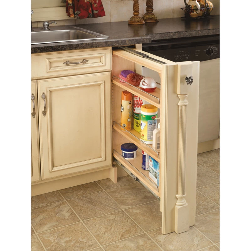 Wood Base Filler Pull Out Organizer For New Kitchen Applications, 9" 6 Wood Base Filler Pull Out Organizer For New Kitchen Applications, 9" - Image 6