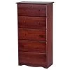 100% Solid Wood 5-Super Jumbo Drawer Chest With Lock, Mahogany