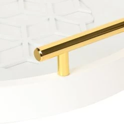 Caspen Round Decorative Tray, White 15.5" Diameter -High End Kitchen 30c1acb408c32c8c 0198 w800 h800 b0 p0