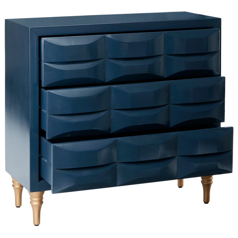 Madison Park Rubrix 3-Drawer Chest, Navy 5 Madison Park Rubrix 3-Drawer Chest, Navy - Image 5