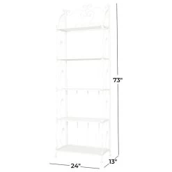French Country Bakers Rack, Metal Construction With 5 Tiers, Bleached White 7 French Country Bakers Rack, Metal Construction With 5 Tiers, Bleached White -High End Kitchen 3361612a016ee59e 6532 w800 h800 b1 p0