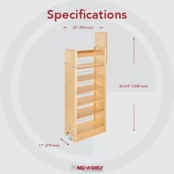 Wood Tall Cabinet Pull Out Pantry Organizer With Soft Close, 11" -High End Kitchen 33d12d9a0fb3f49c 8041 w800 h800 b0 p0