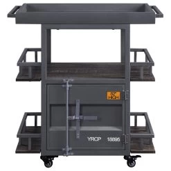 ACME Cargo Serving Cart, Antique Walnut & Gunmetal -High End Kitchen 33f10c7f0dfa73af 0689 w800 h800 b1 p0