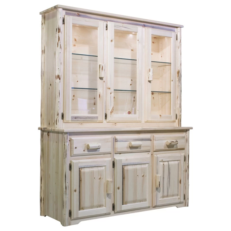 Montana Collection China Hutch, Clear Lacquer Finish 1 Montana Collection China Hutch, Clear Lacquer Finish