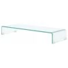 VidaXL TV Stand Monitor Riser Clear Glass 35.4" Computer LCD Desktop Shelf