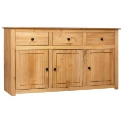 VidaXL Solid Wood Pine Sideboard Panama Range Storage Cabinet Chest Furniture