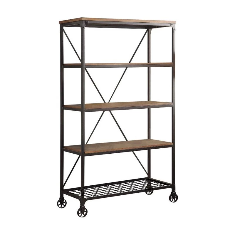 Lexicon Millwood 40" 5 Shelf Metal Bookcase In Pine 1 Lexicon Millwood 40" 5 Shelf Metal Bookcase In Pine