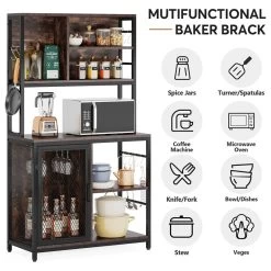 Tribesigns Bakers Rack Hutch, Kitchen Rack With Wine Cabinet And Glass Holder -High End Kitchen 42f1ba6b03ef31ff 8528 w800 h800 b1 p0
