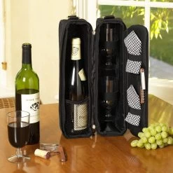 Sunset Wine Carrier For Two, Black/Gingham 5 Sunset Wine Carrier For Two, Black/Gingham -High End Kitchen 434179b90af20c40 2394 w800 h800 b0 p0
