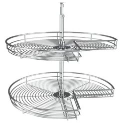 Steel Kidney 2-Shelf Lazy Susans For Corner Base Cabinets, 28"