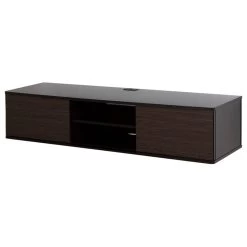 South Shore Furniture South Shore Agora 56 Wide Wall Mounted Media Console, Chocolate And Zebrano