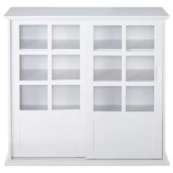 Brecker Sliding Door China Curio Cabinet With Adjustable Storage, White -High End Kitchen 4821fa9e0f33031d 6820 w800 h800 b1 p0