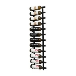 W Series Wine Rack 4 Wall Mounted Metal Bottle Storage, Matte Black, 12 Bottles