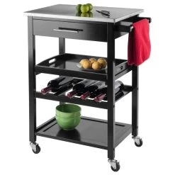 Winsome Anthony Stainless Steel Top Kitchen Cart In Black 8 Winsome Anthony Stainless Steel Top Kitchen Cart In Black -High End Kitchen 4d11b9c20c128466 3099 w800 h800 b1 p0