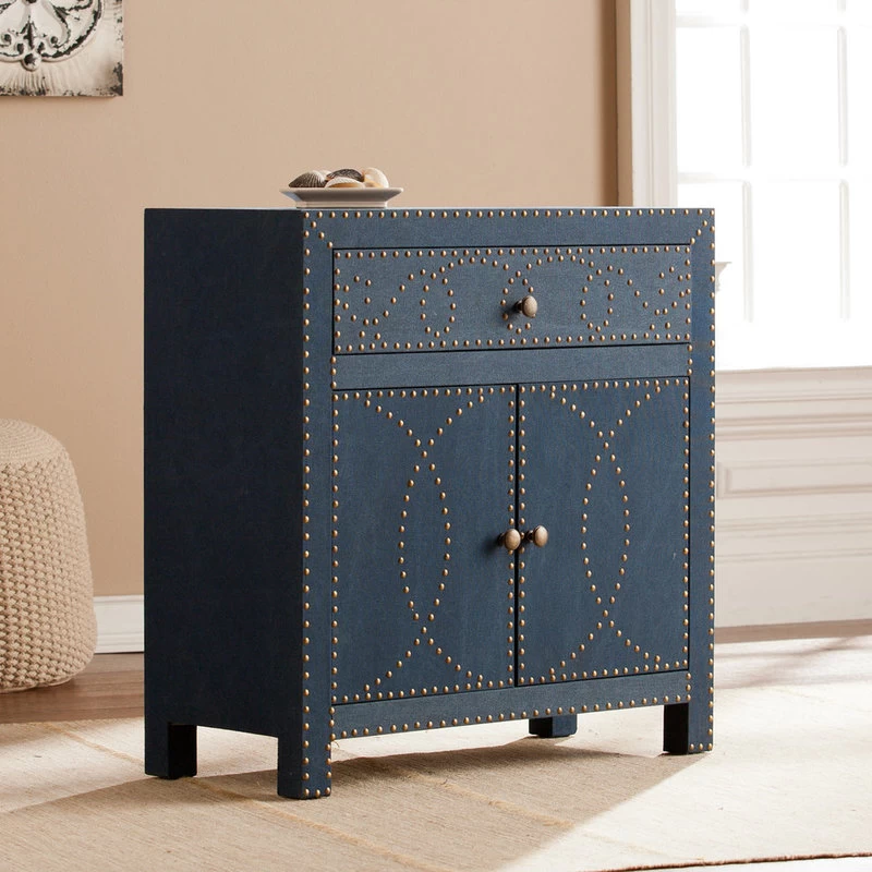 Florian Double-Door Cabinet, Navy 2 Florian Double-Door Cabinet, Navy - Image 2