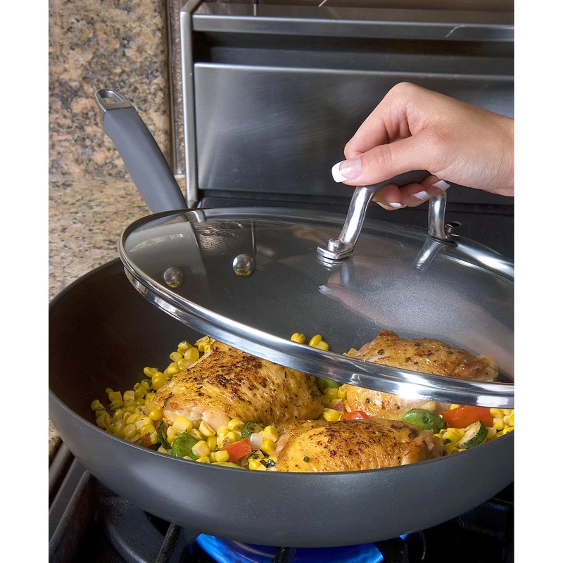 Advanced Hard-Anodized Nonstick 12" Covered Ultimate Pan, Gray 4 Advanced Hard-Anodized Nonstick 12" Covered Ultimate Pan, Gray - Image 4