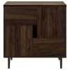 Walker Edison Addison 30" Modern Color Pop Accent Cabinet - Dark Walnut/Navy Interior