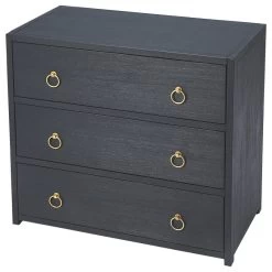 Lark Navy Blue 3 Drawer Chest, 5392291
