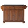 Crosley Alexandria Solid Black Granite Top Kitchen Island, Classic Cherry