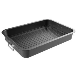 Classic Cuisine Roasting Pan Flat Rack Nonstick Oven Roaster And Removable Tray