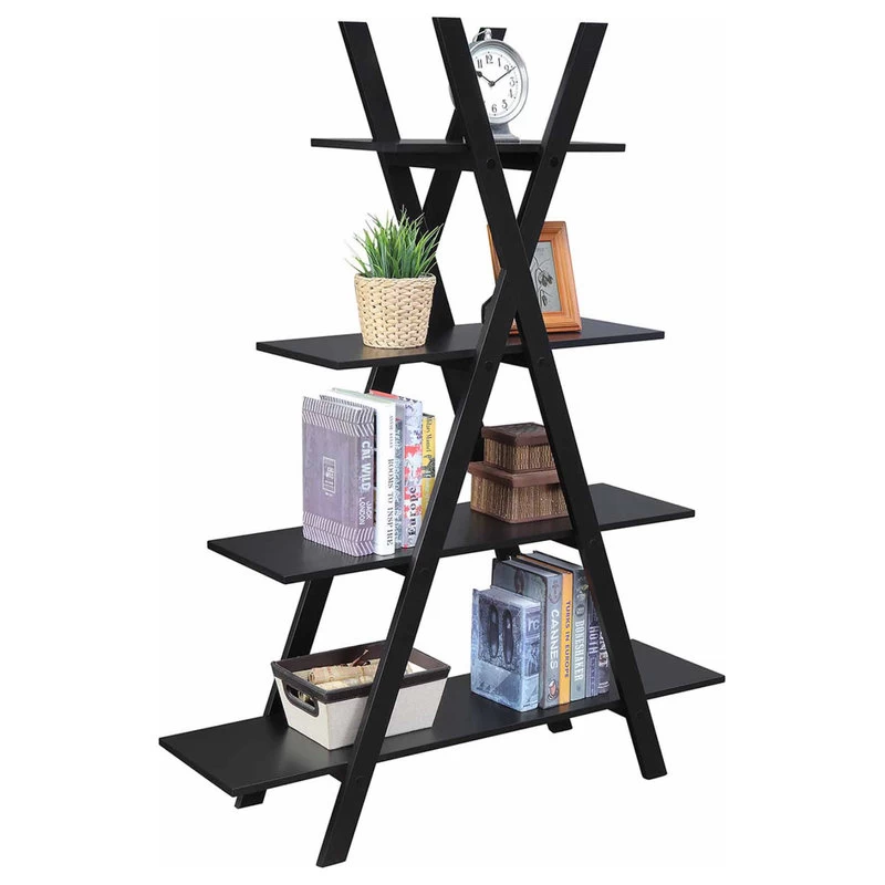 Convenience Concepts Oxford A Frame Bookshelf With Black Finish S20-116 1 Convenience Concepts Oxford A Frame Bookshelf With Black Finish S20-116