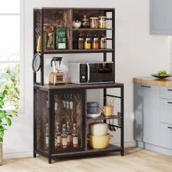 Tribesigns Bakers Rack Hutch, Kitchen Rack With Wine Cabinet And Glass Holder -High End Kitchen 5c51802403ef31fc 8528 w800 h800 b0 p0