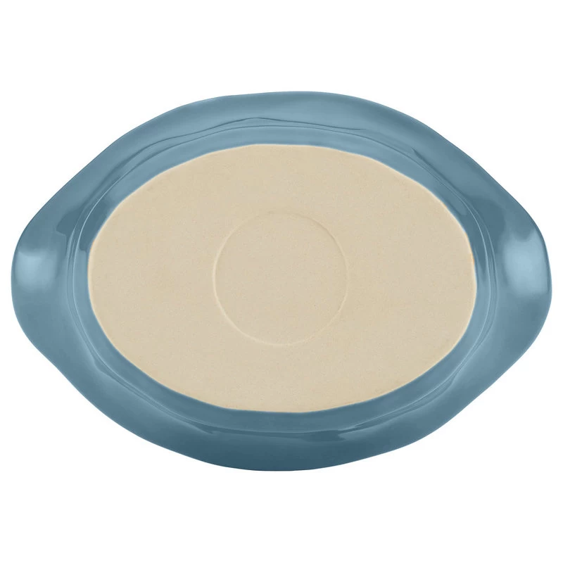 Cucina Stoneware 2-Quart Oval Baker, Agave Blue 3 Cucina Stoneware 2-Quart Oval Baker, Agave Blue - Image 3