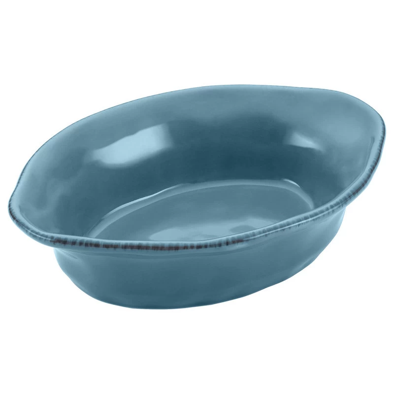 Cucina Stoneware 2-Quart Oval Baker, Agave Blue 4 Cucina Stoneware 2-Quart Oval Baker, Agave Blue - Image 4